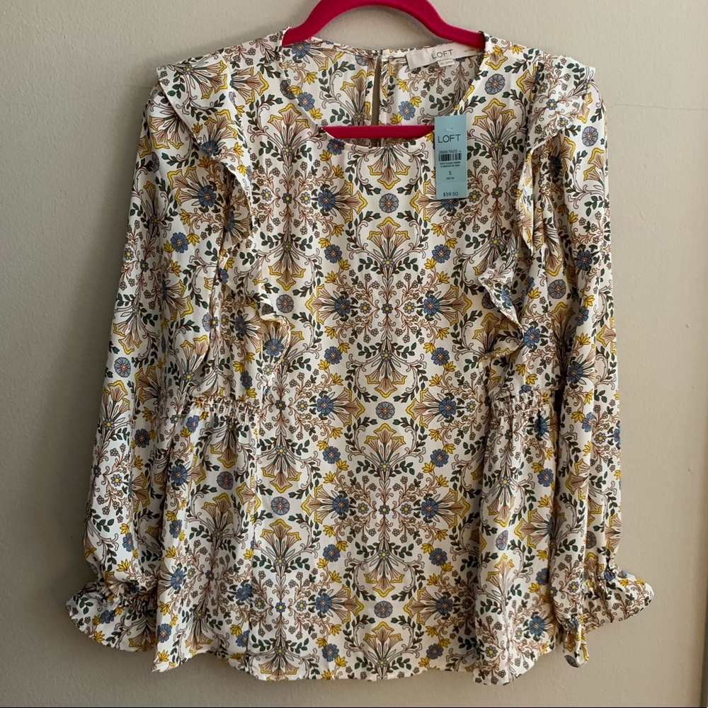 LOFT Petite Ruffle Blouse